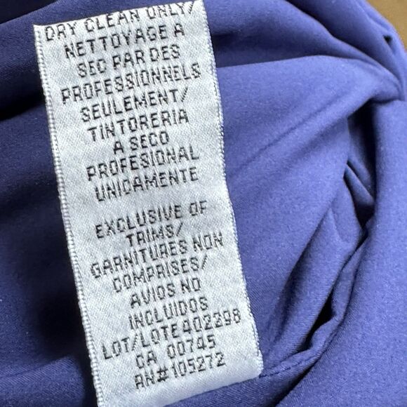 Kay Unger Dress Women 12 Portia Tea Length Midnight Blue Cocktail Asymmetrical - Picture 13 of 13